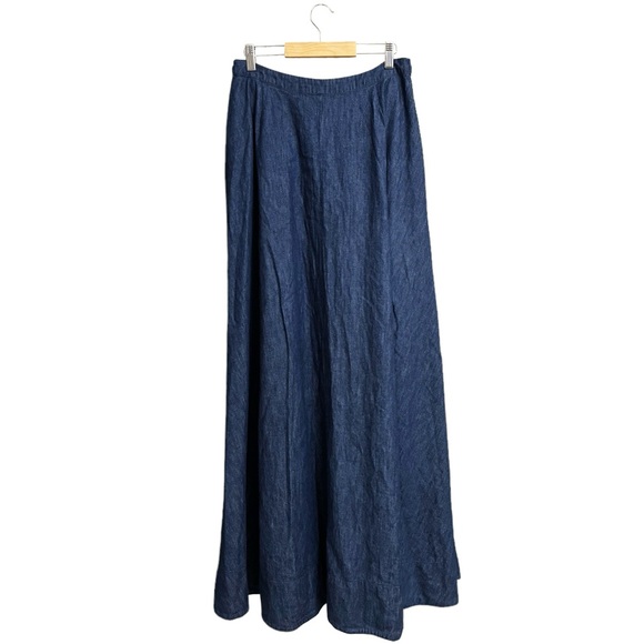 Free People Pleated Denim Maxi Skirt - Picture 3 of 7